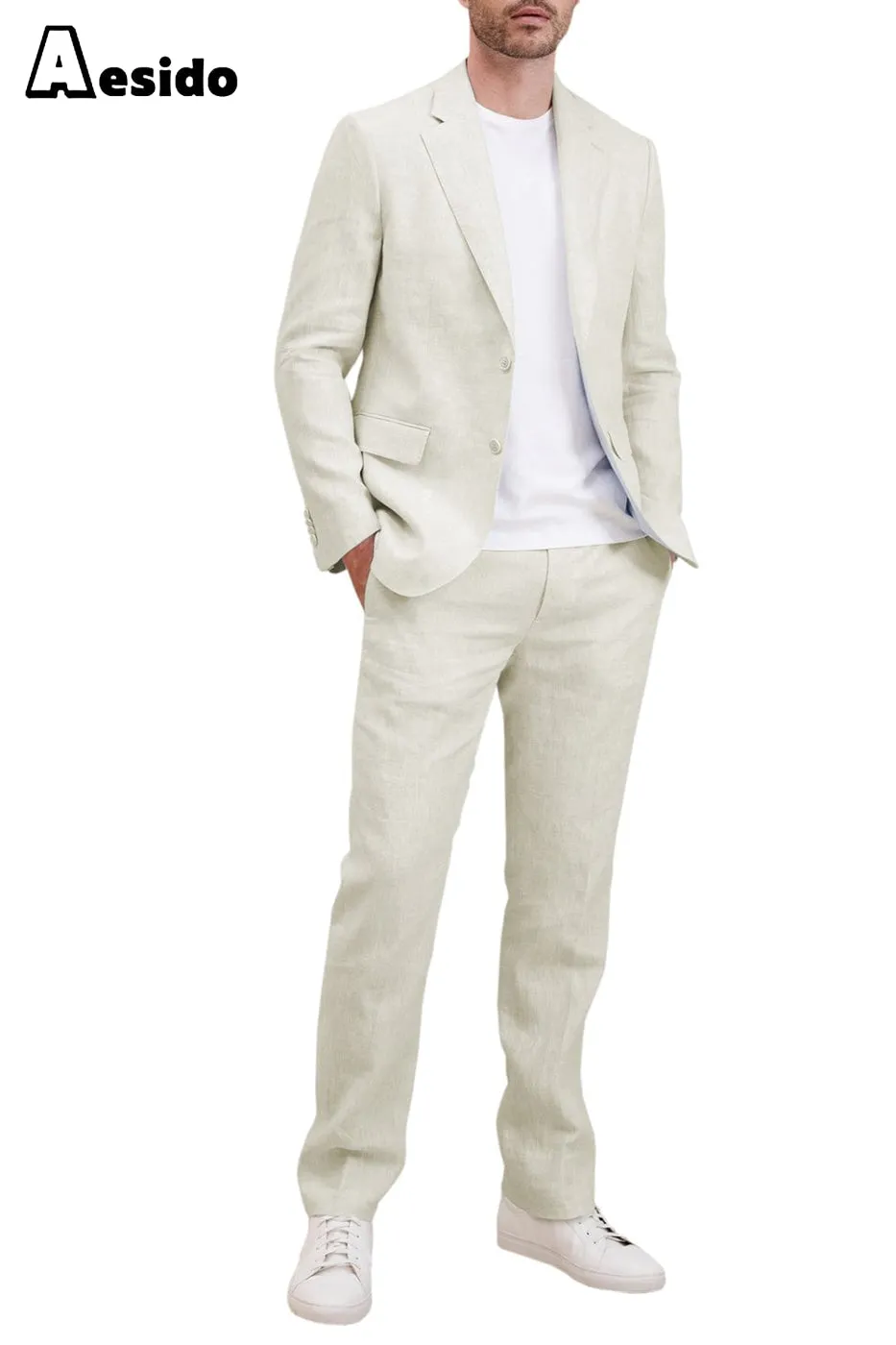 2 Piece Casual Notch Lapel Men's Suit (Blazer Pants)