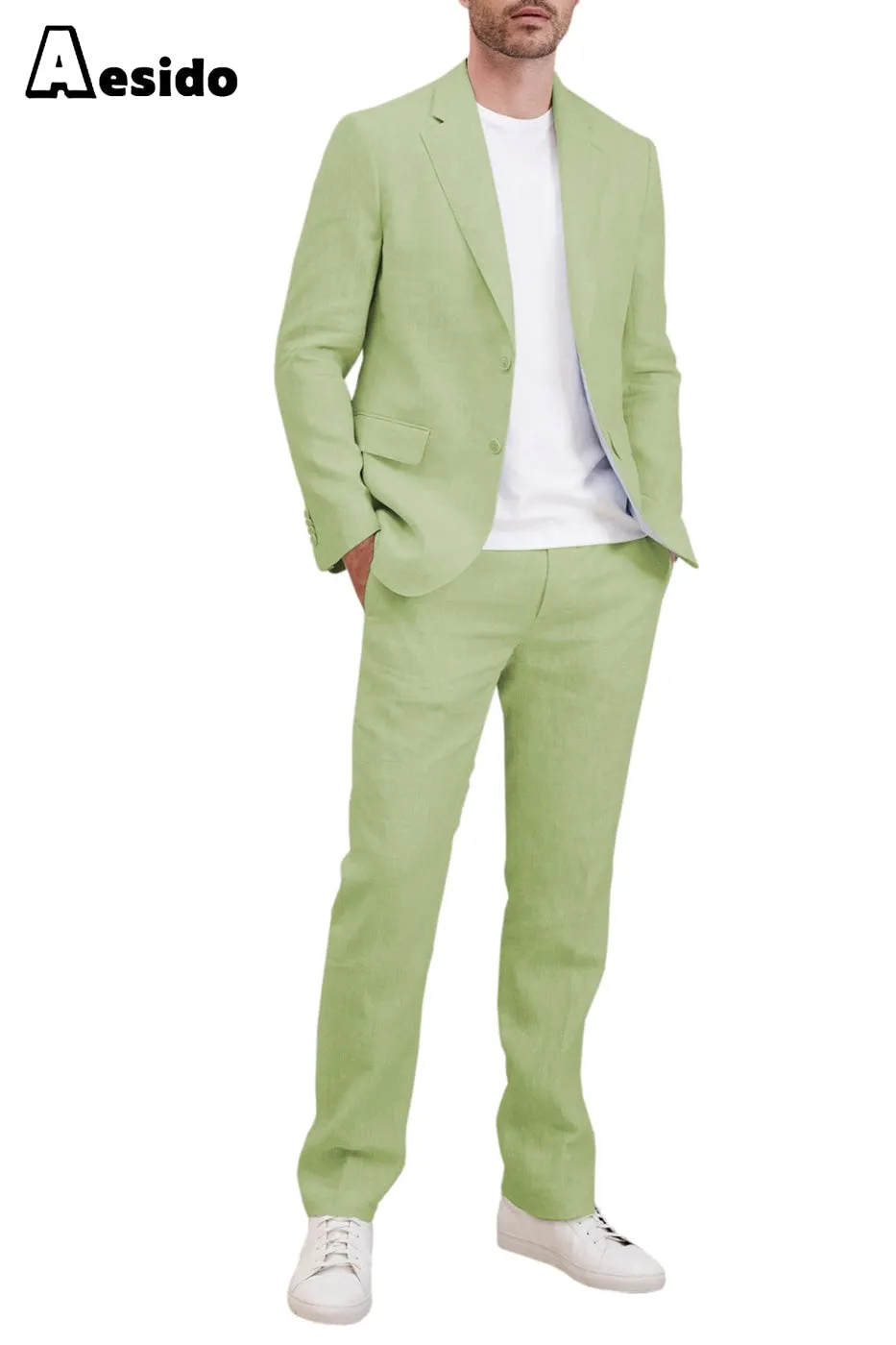 2 Piece Casual Notch Lapel Men's Suit (Blazer Pants)