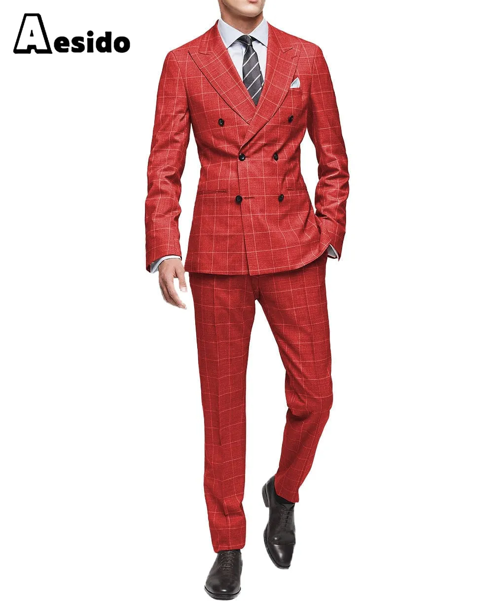 2 Piece Leisure Peak Lapel Men's Suit（Blazer Pants）