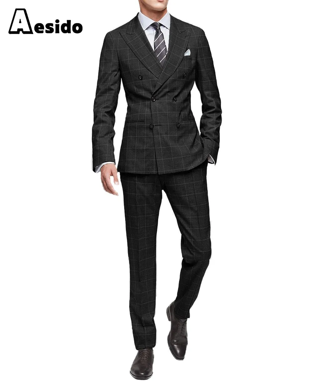 2 Piece Leisure Peak Lapel Men's Suit（Blazer Pants）