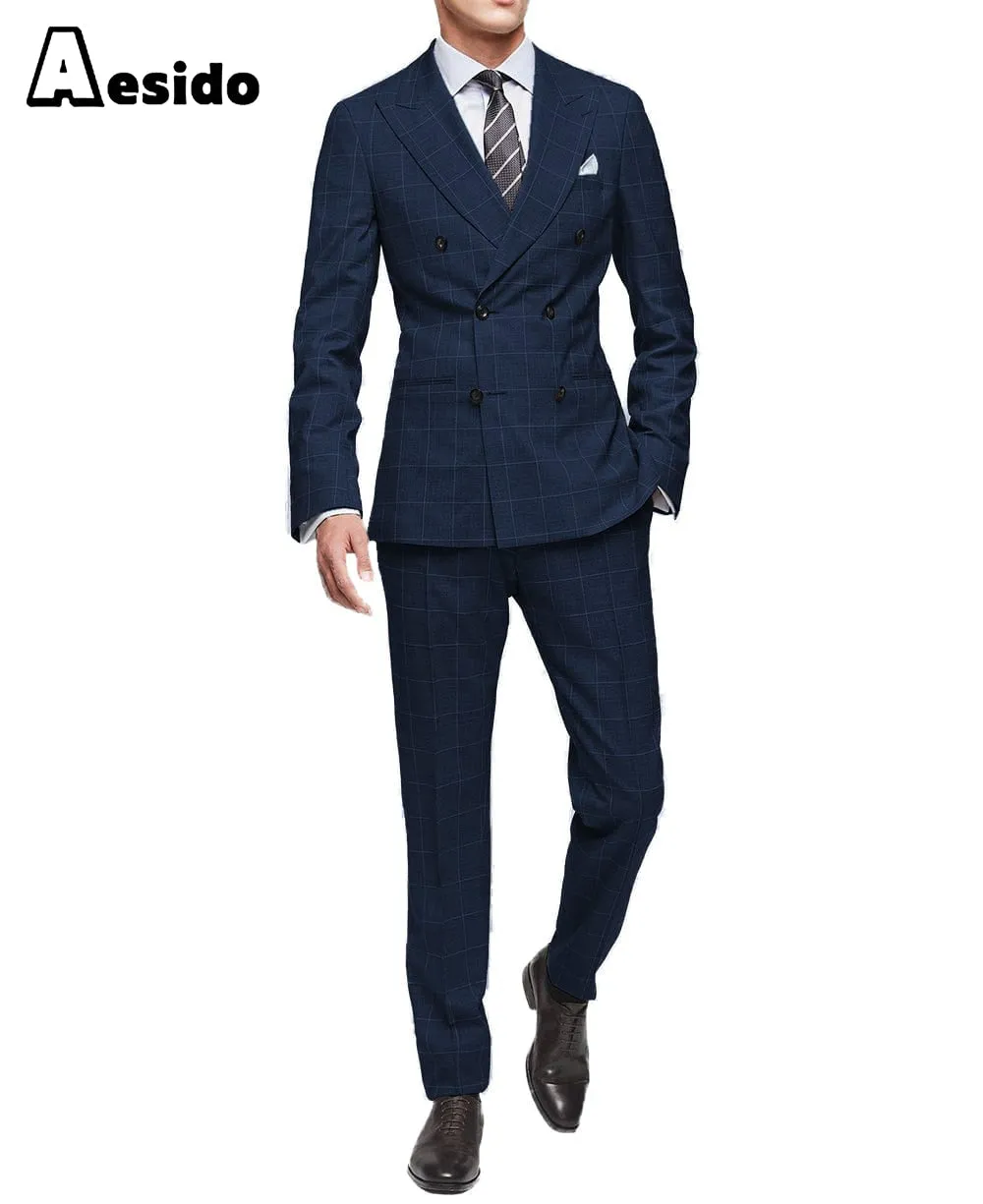 2 Piece Leisure Peak Lapel Men's Suit（Blazer Pants）