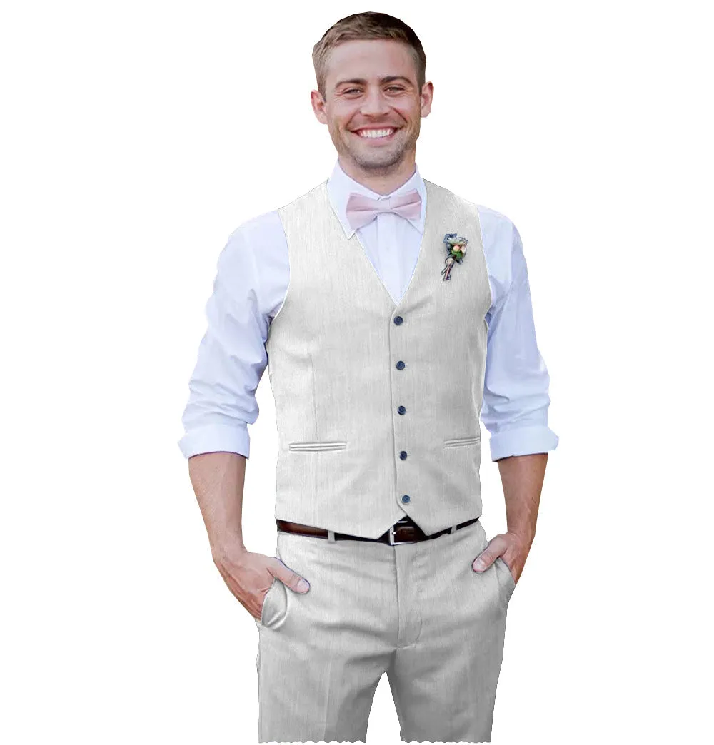 2 Pieces Casual Mens Suit Regular Fit Solidl Flat Blazer For Wedding (Vest   Pants)