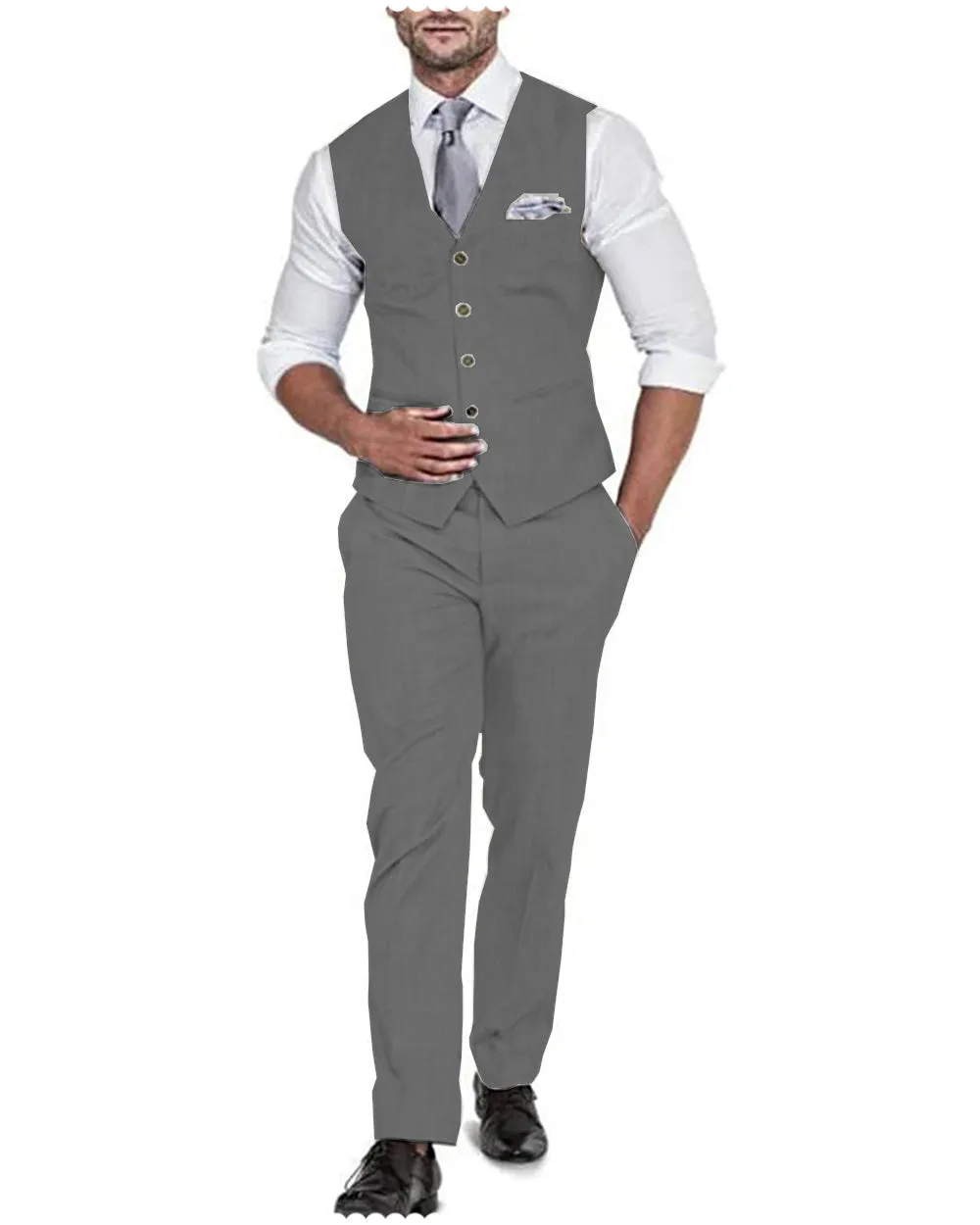 2 Pieces Casual Mens Suit Regular Fit Solidl Linen Blazer For Wedding (Vest   Pants)