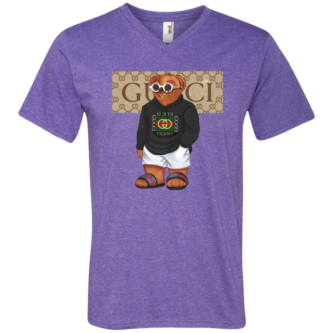 Best Gucci Bear Style Fashion T-shirt Men V-Neck T-Shirt