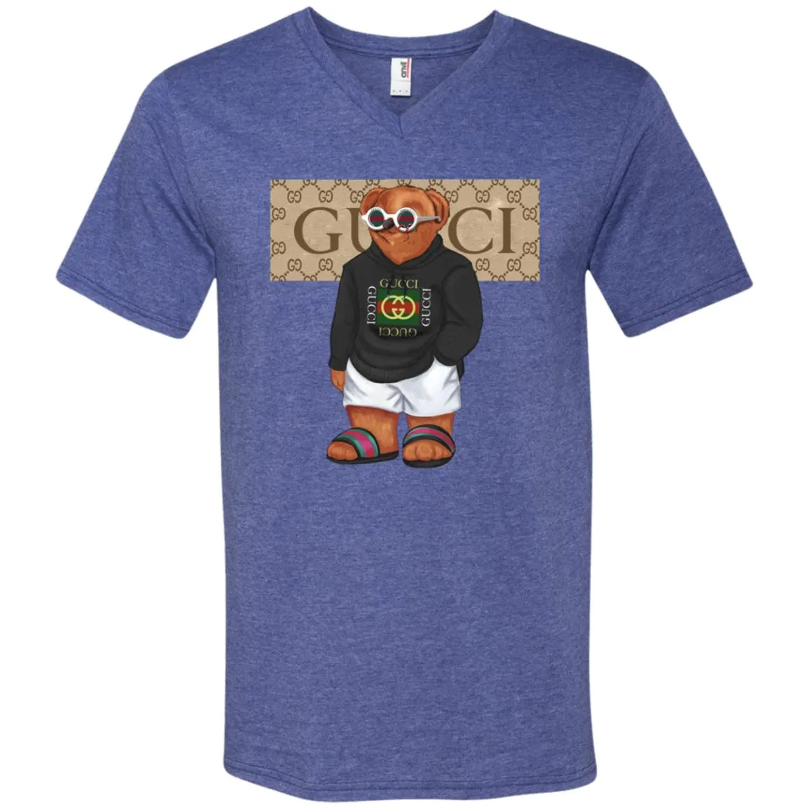 Best Gucci Bear Style Fashion T-shirt Men V-Neck T-Shirt