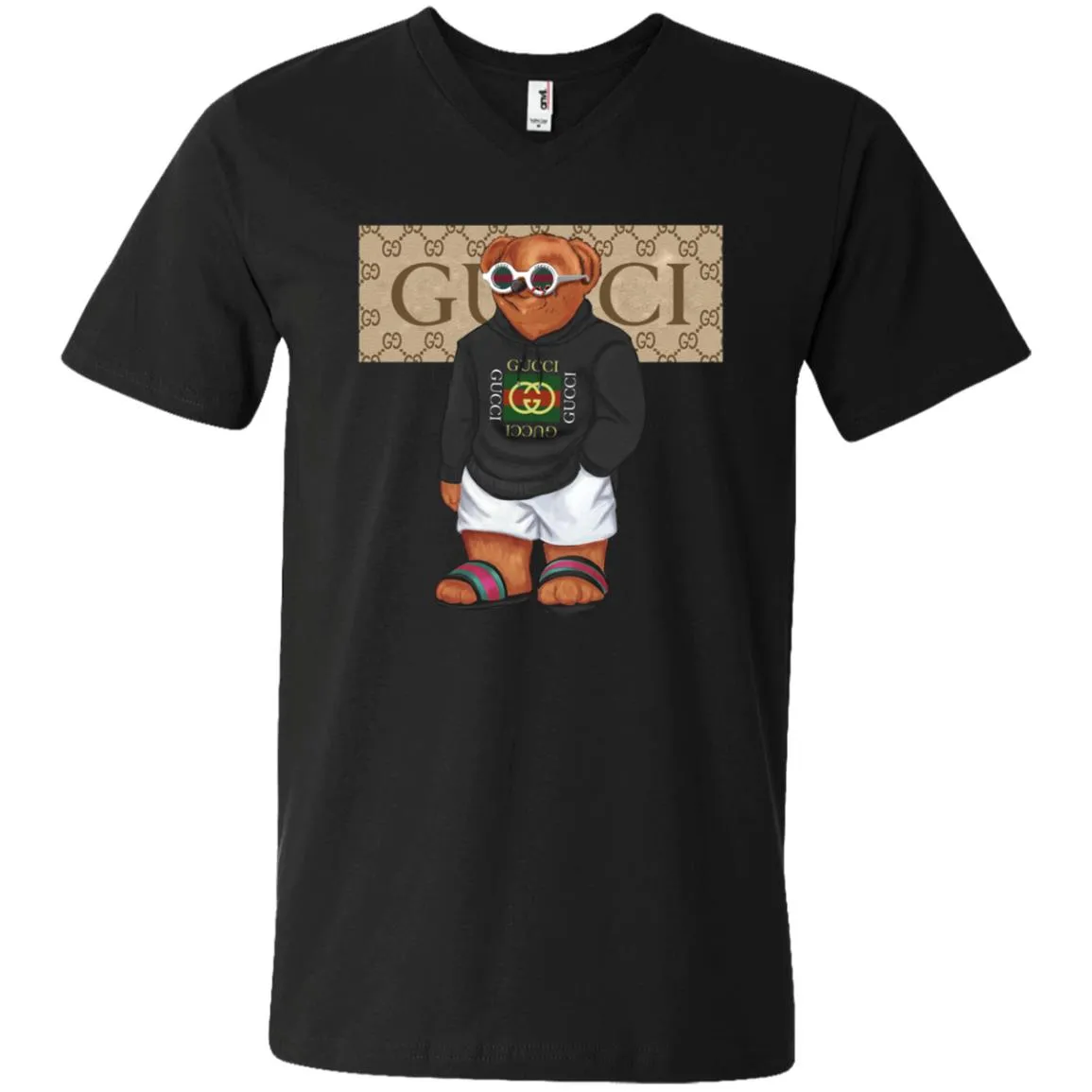 Best Gucci Bear Style Fashion T-shirt Men V-Neck T-Shirt