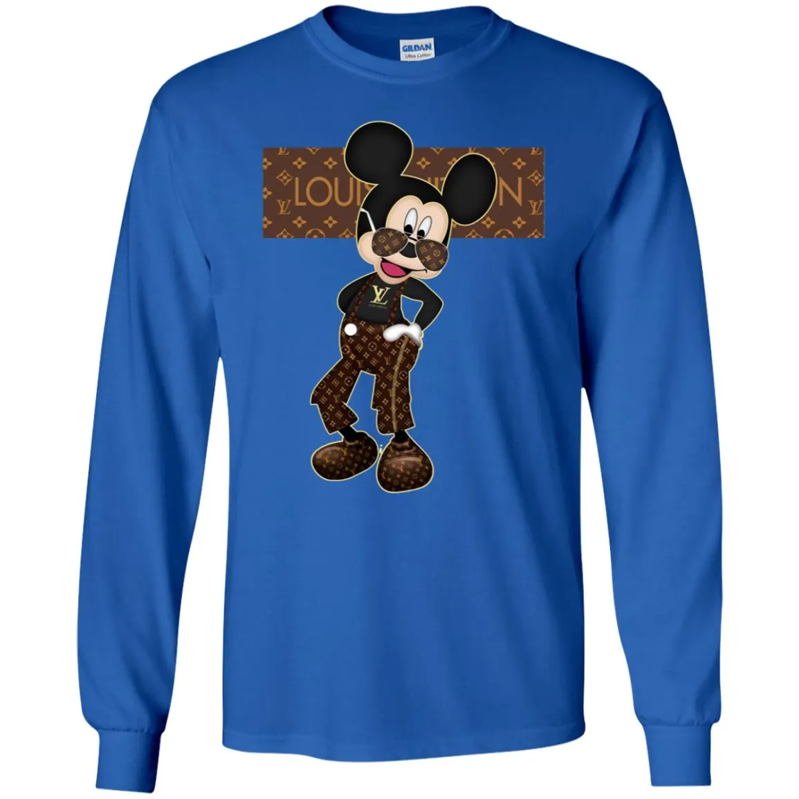 Best Louis Vuitton Mickey Fashion T-shirt Men Long Sleeve Shirt