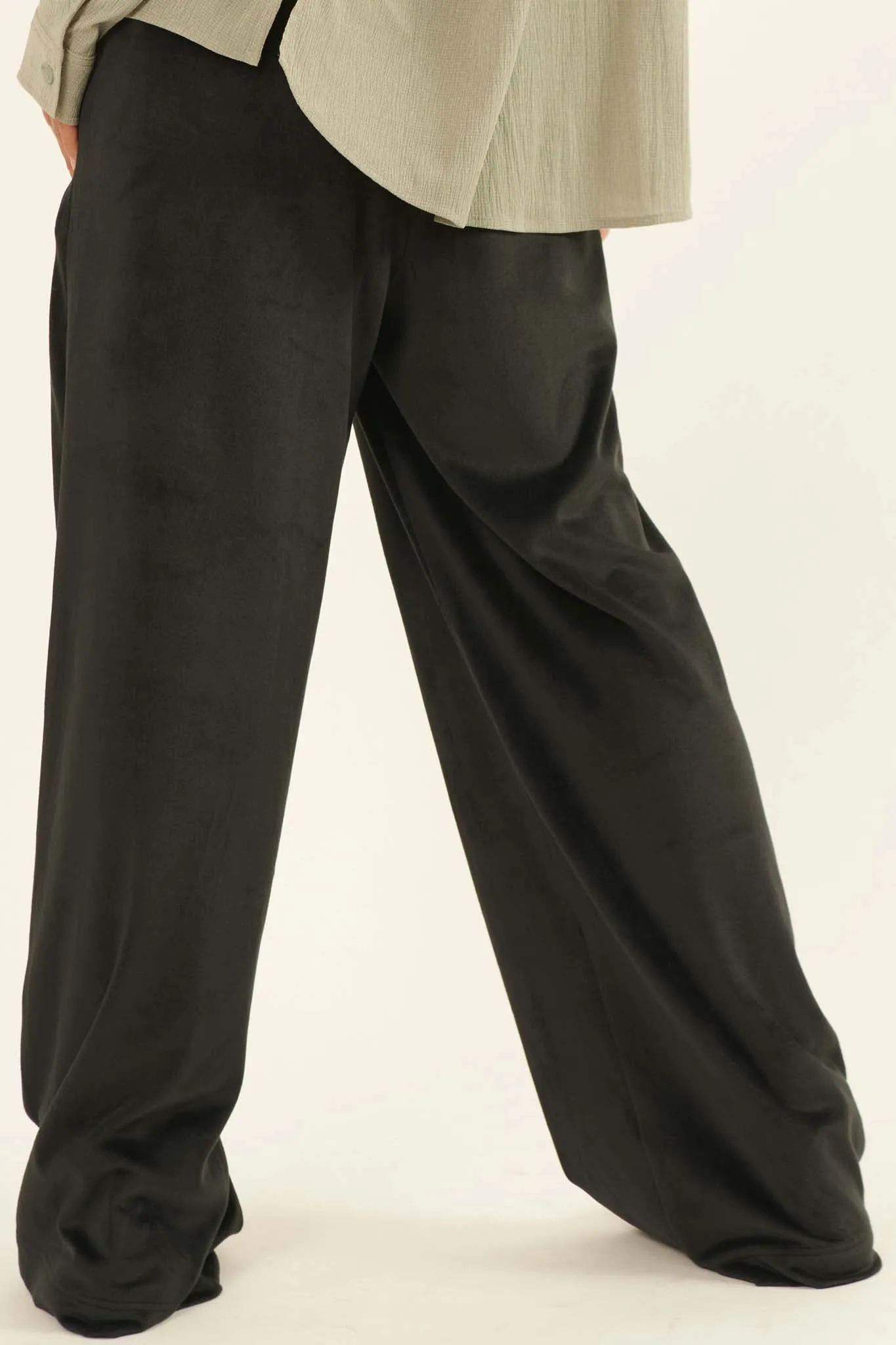 Big Deal Pleated Wide-Leg Velvet Pants