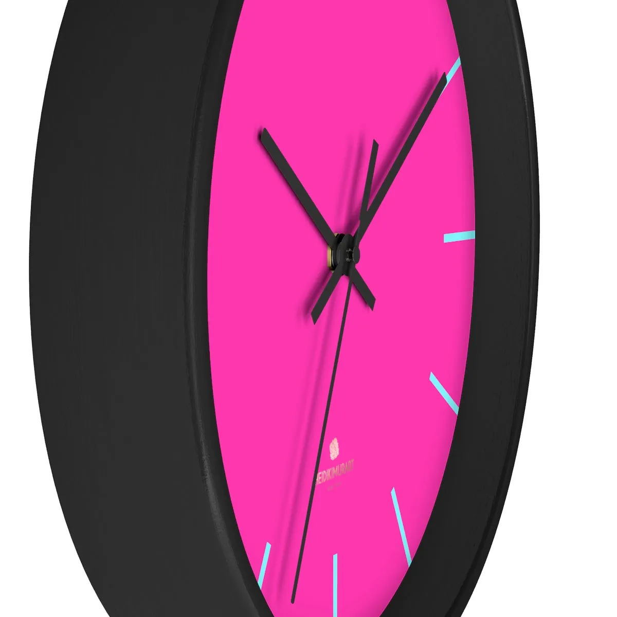 Candy Pink Solid Color Large Unique 10" Dia. Designer Modern Wall Clock- Made in USA