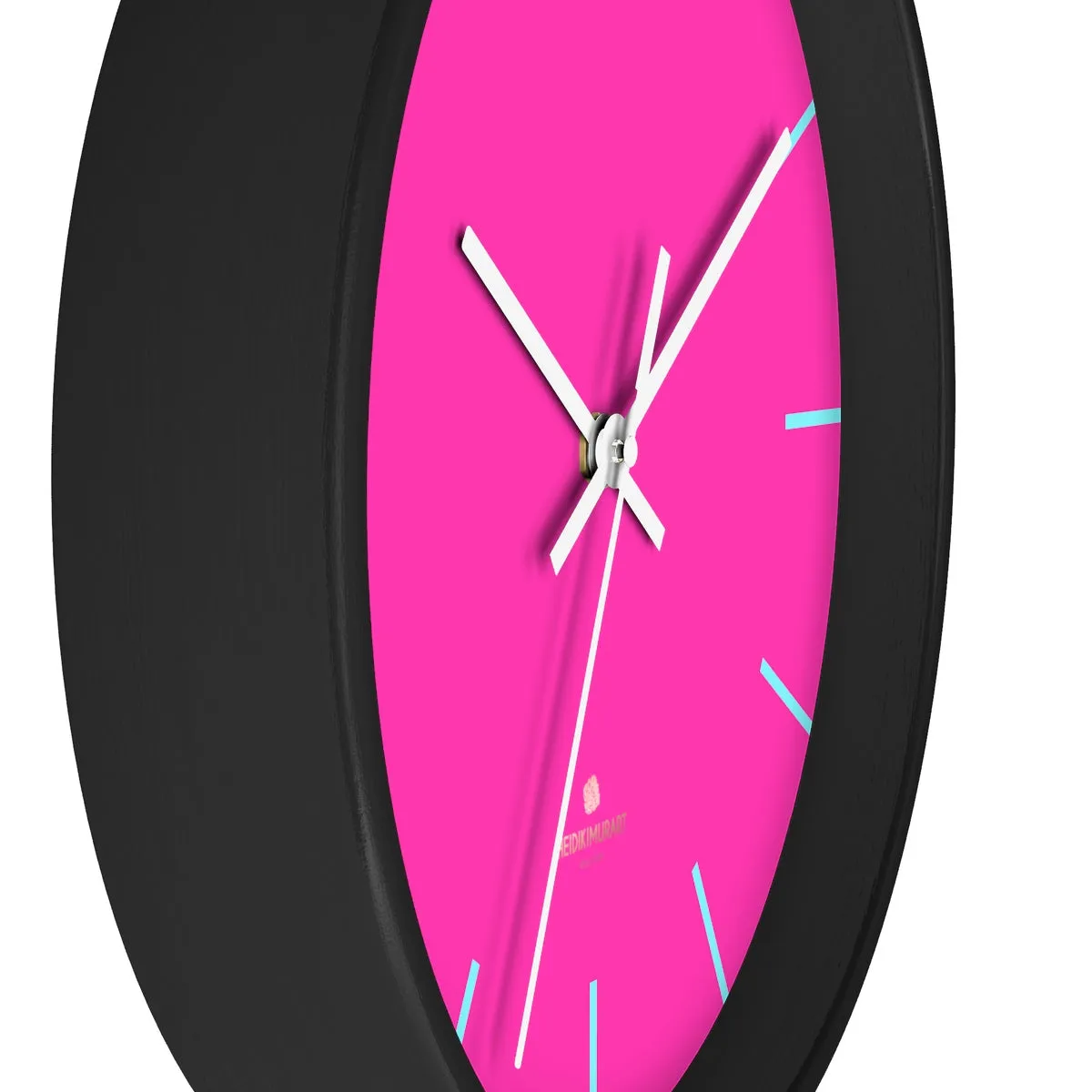 Candy Pink Solid Color Large Unique 10" Dia. Designer Modern Wall Clock- Made in USA