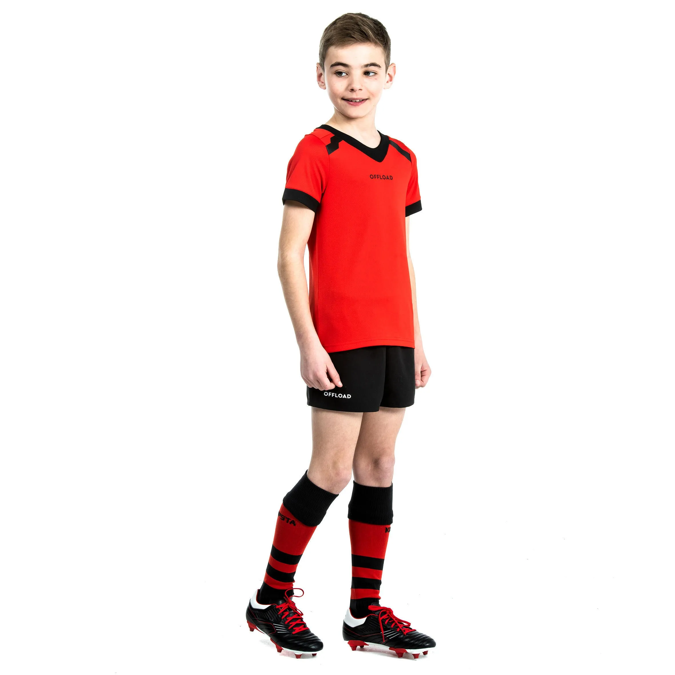 Children's rugby shorts R100 with pockets black OFFLOAD, black