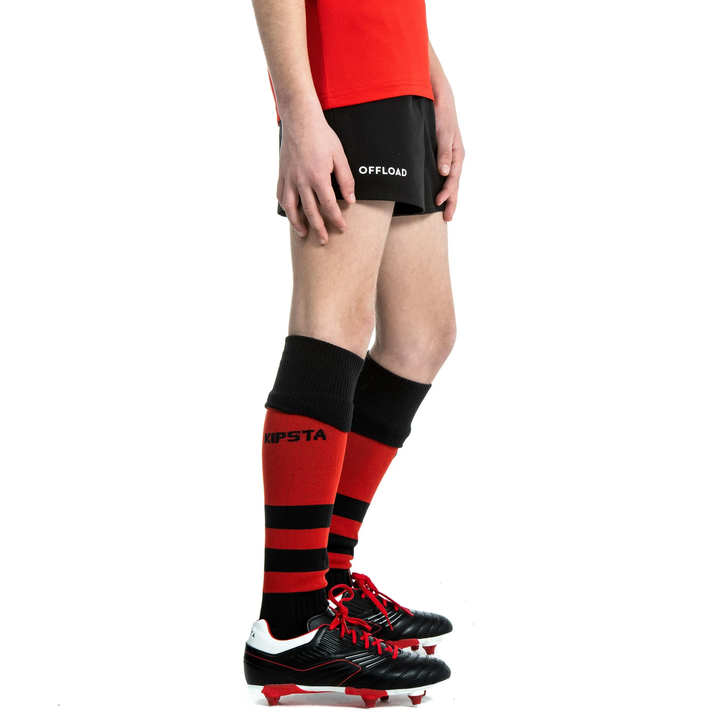 Children's rugby shorts R100 with pockets black OFFLOAD, black