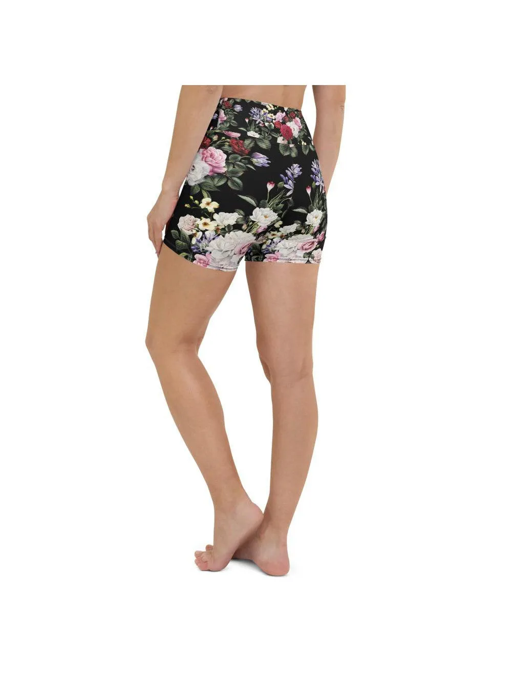 Colorful Roses Yoga Shorts