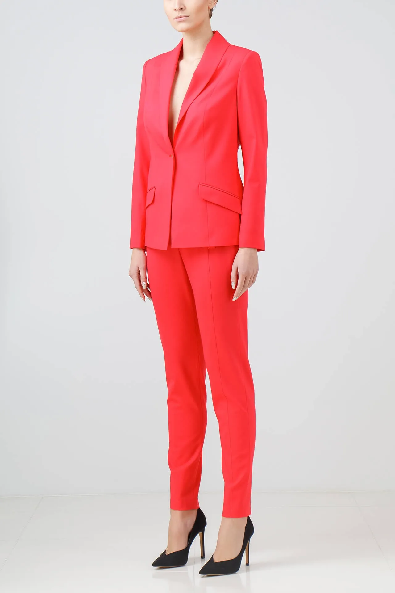 Coral stretch-wool pants