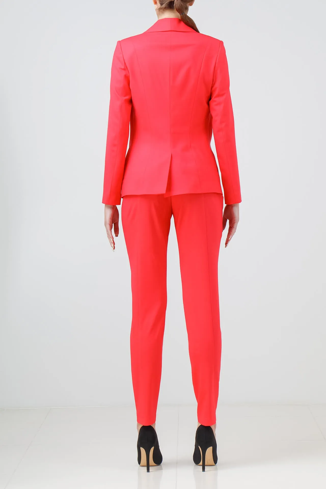 Coral stretch-wool pants