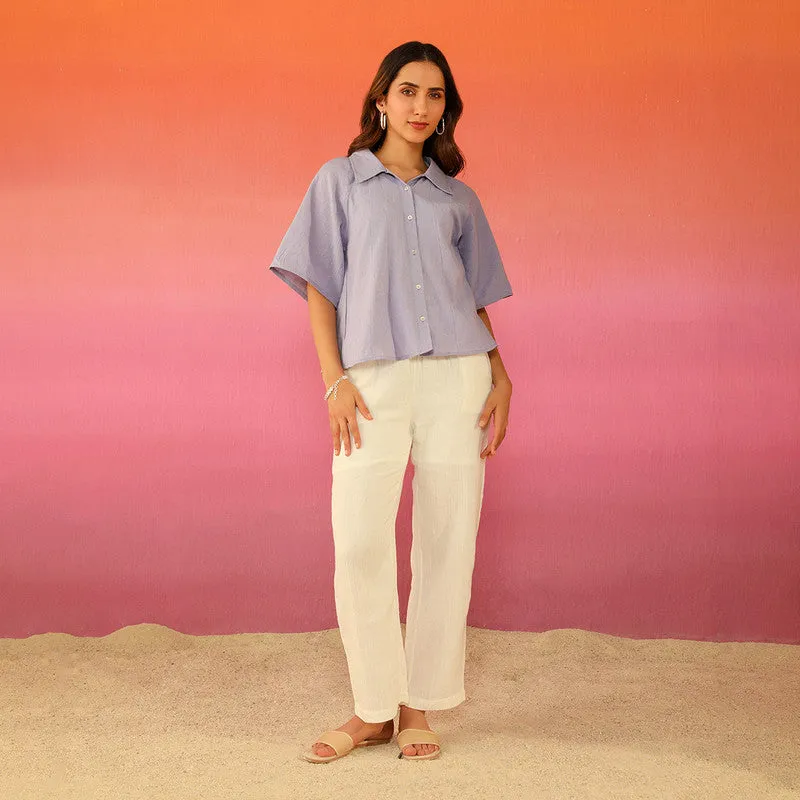 Cotton Linen Shirt for Women | Lavender