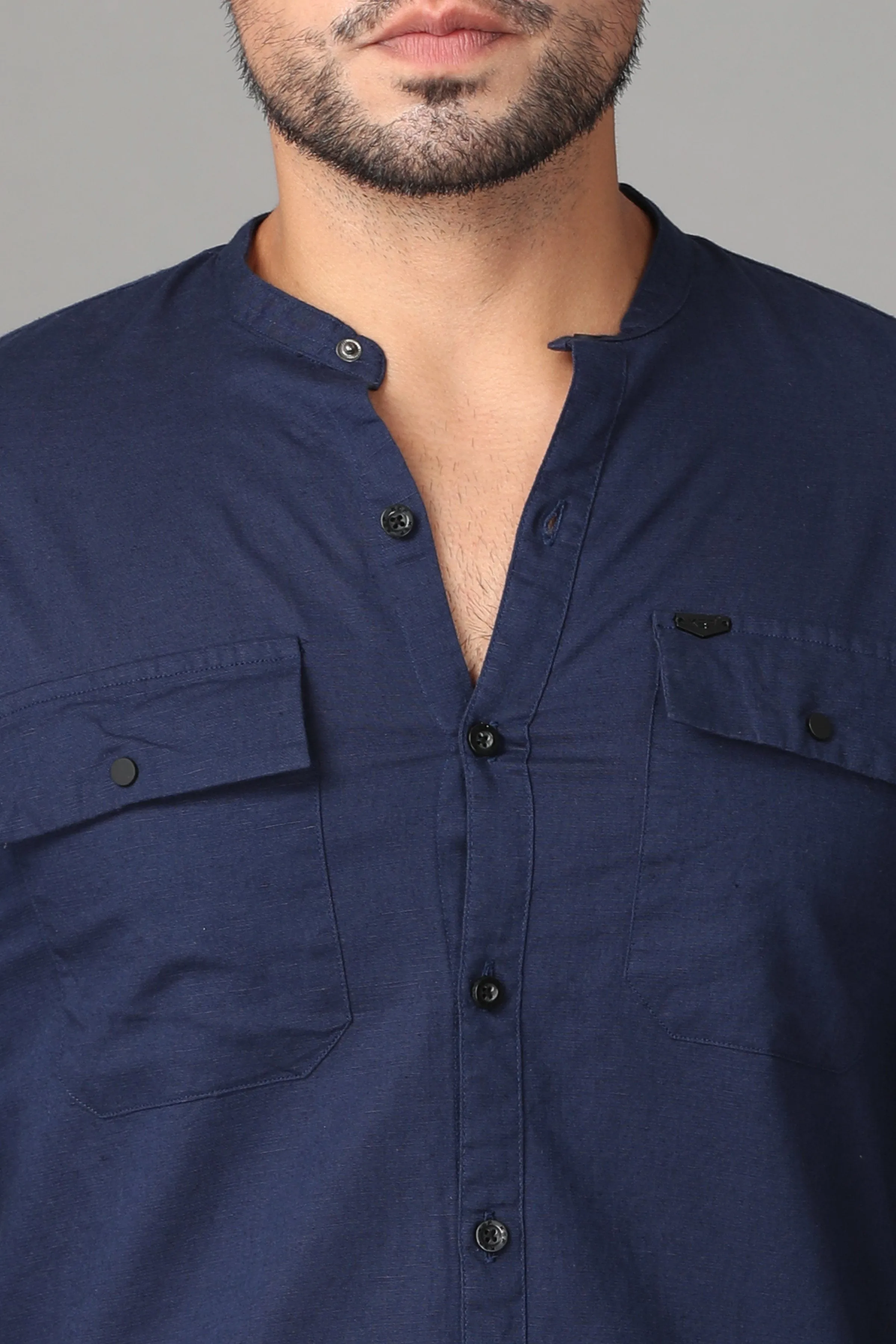 Deep Blue Plain Shirt