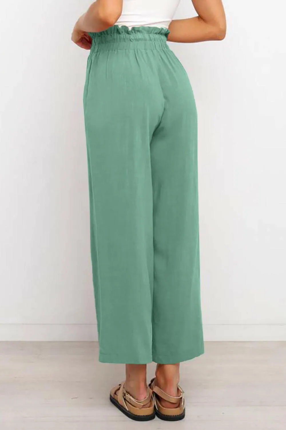 Drawstring Wide Leg Pants