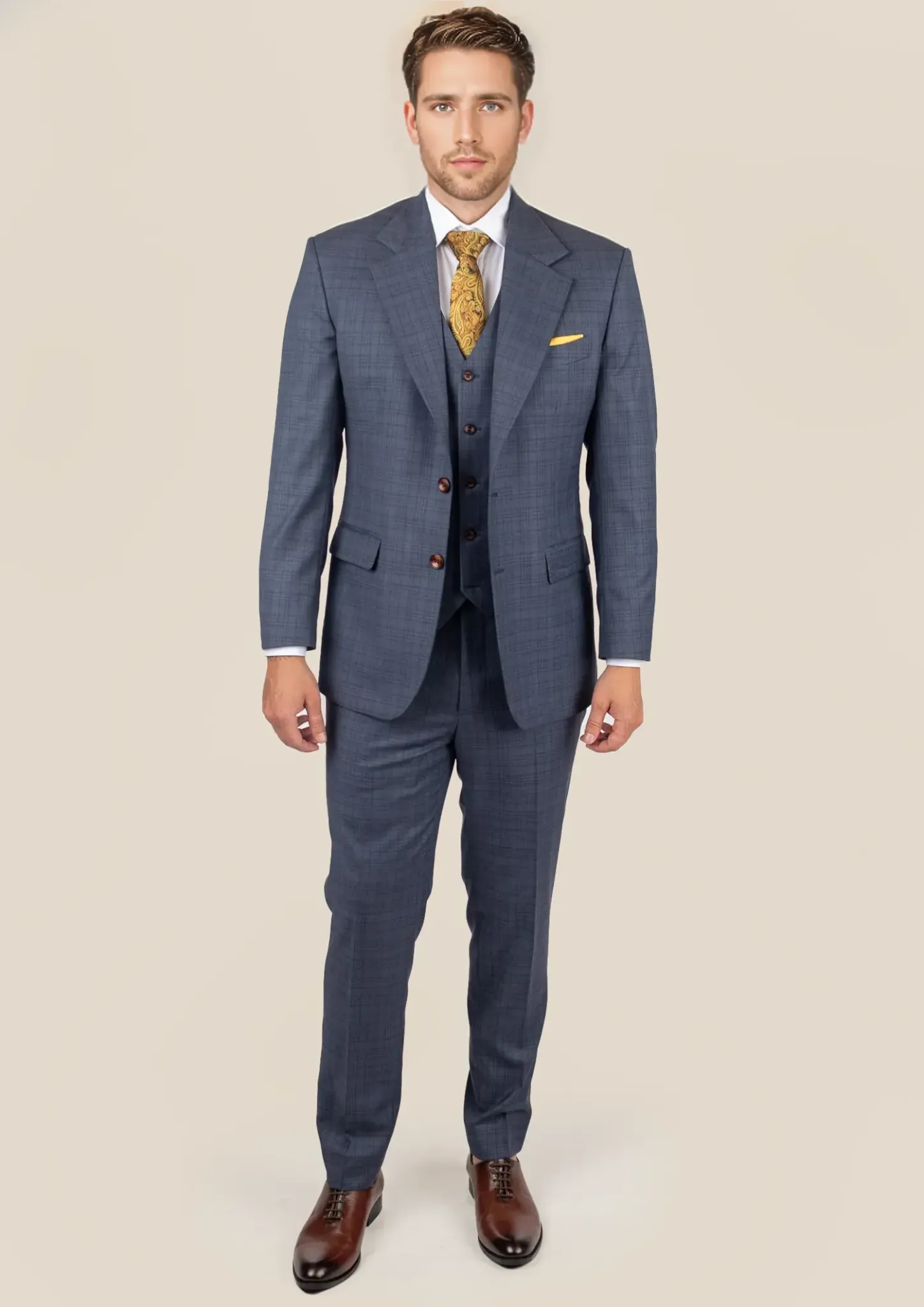 Ellis Twilight Blue Plaid Suit