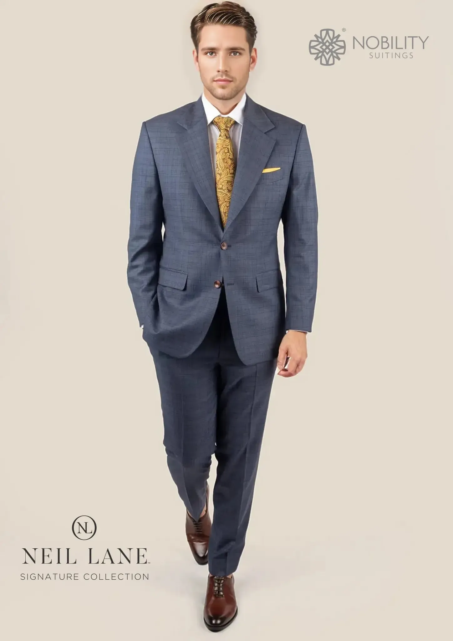 Ellis Twilight Blue Plaid Suit