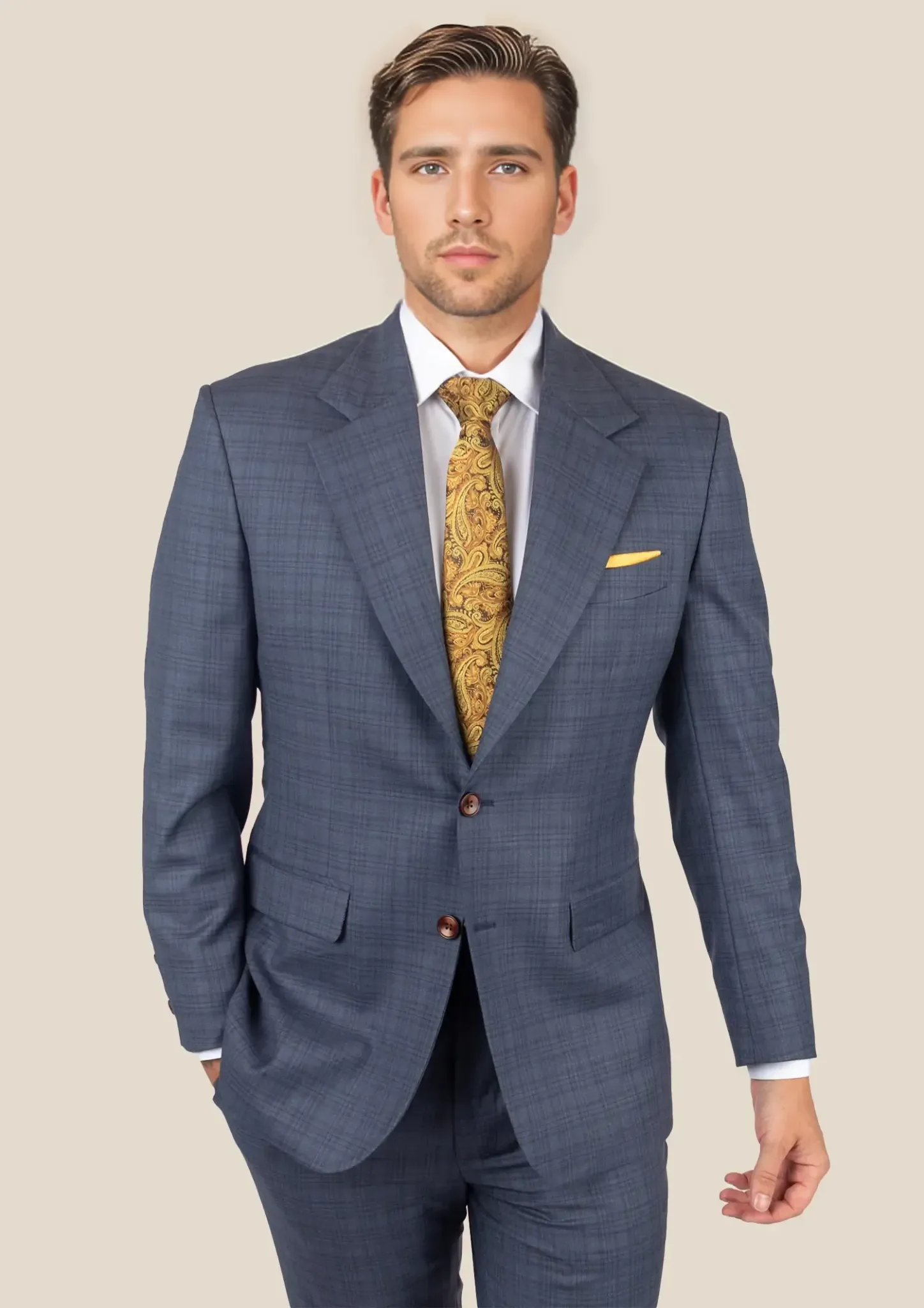 Ellis Twilight Blue Plaid Suit