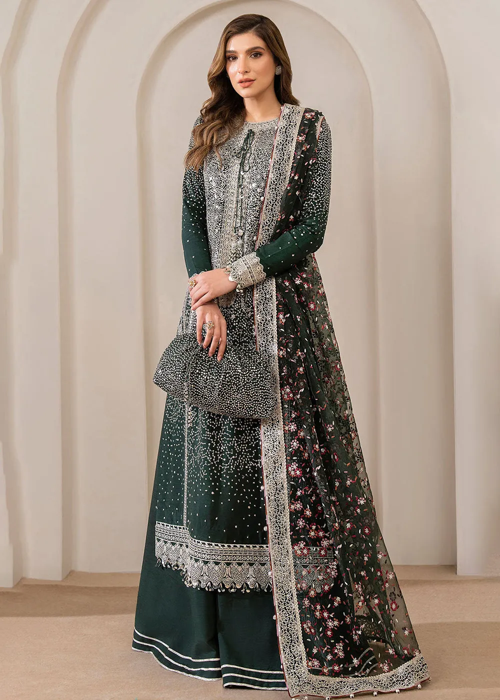 Embroidered Raw Silk Wedding Formals '24 by Jazmin | UR-7014