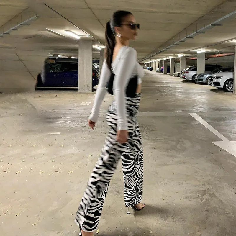 Fashionkova Ellia Zebra Print Pant