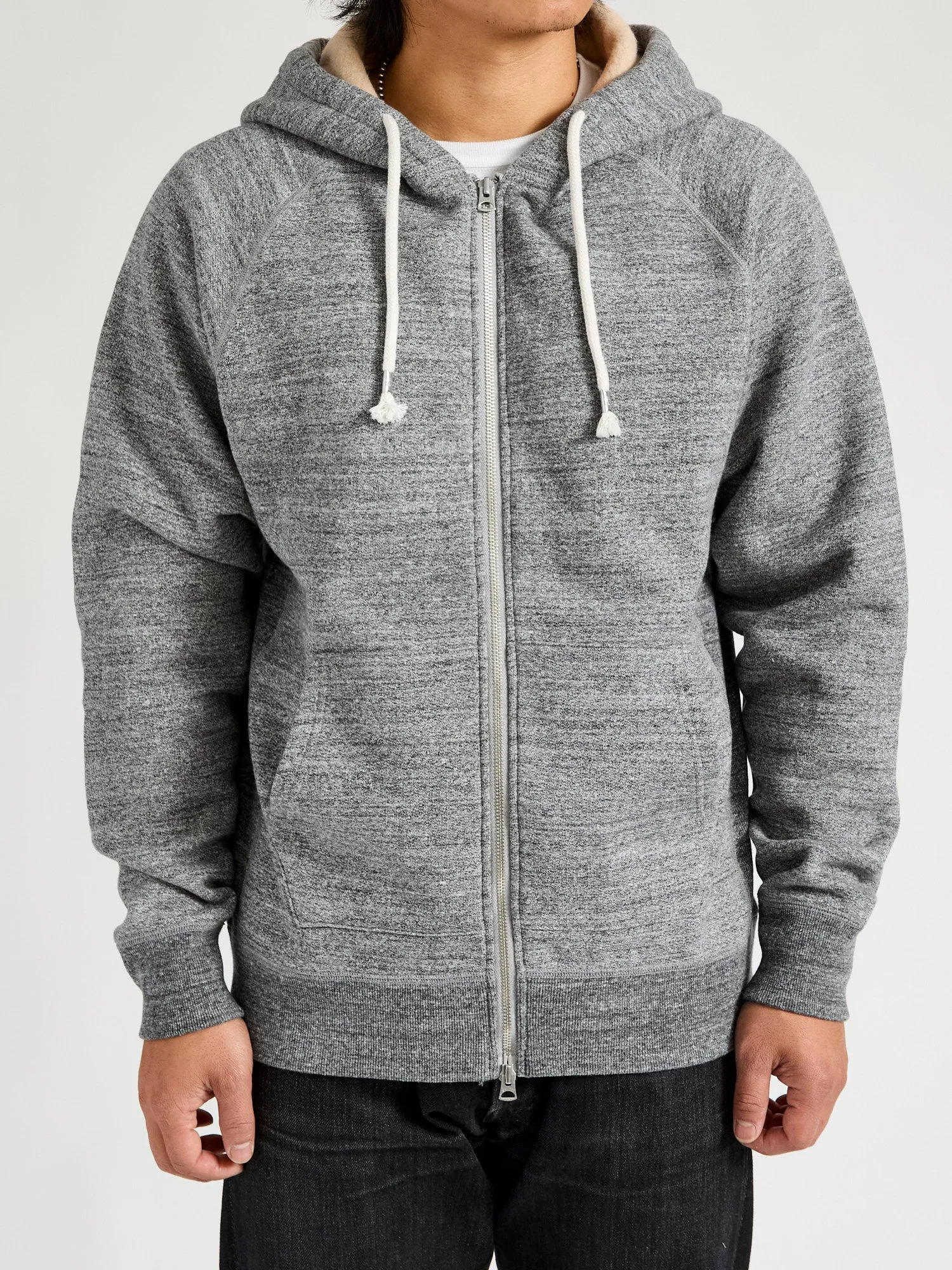 Fleeced FoxFibre® Zip Hoodie in Charcoal