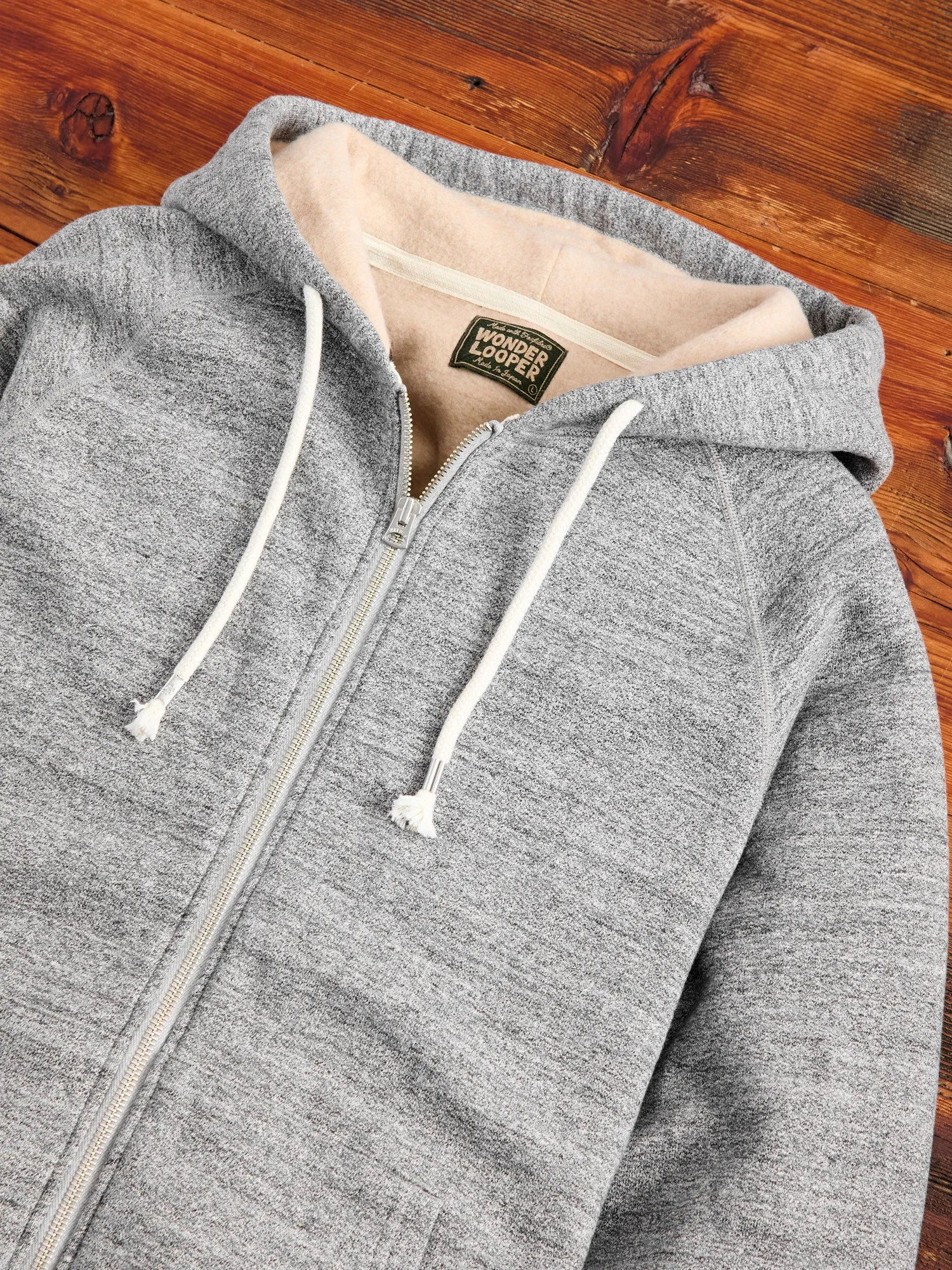 Fleeced FoxFibre® Zip Hoodie in Charcoal