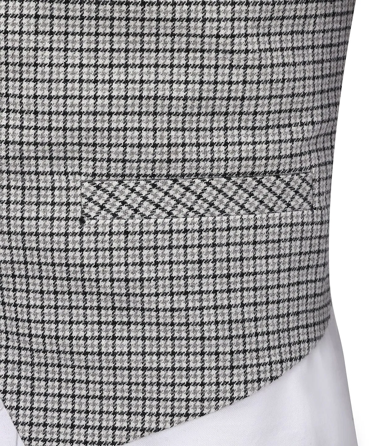 Formal Vintage Houndstooth Notch Lapel Waistcoat