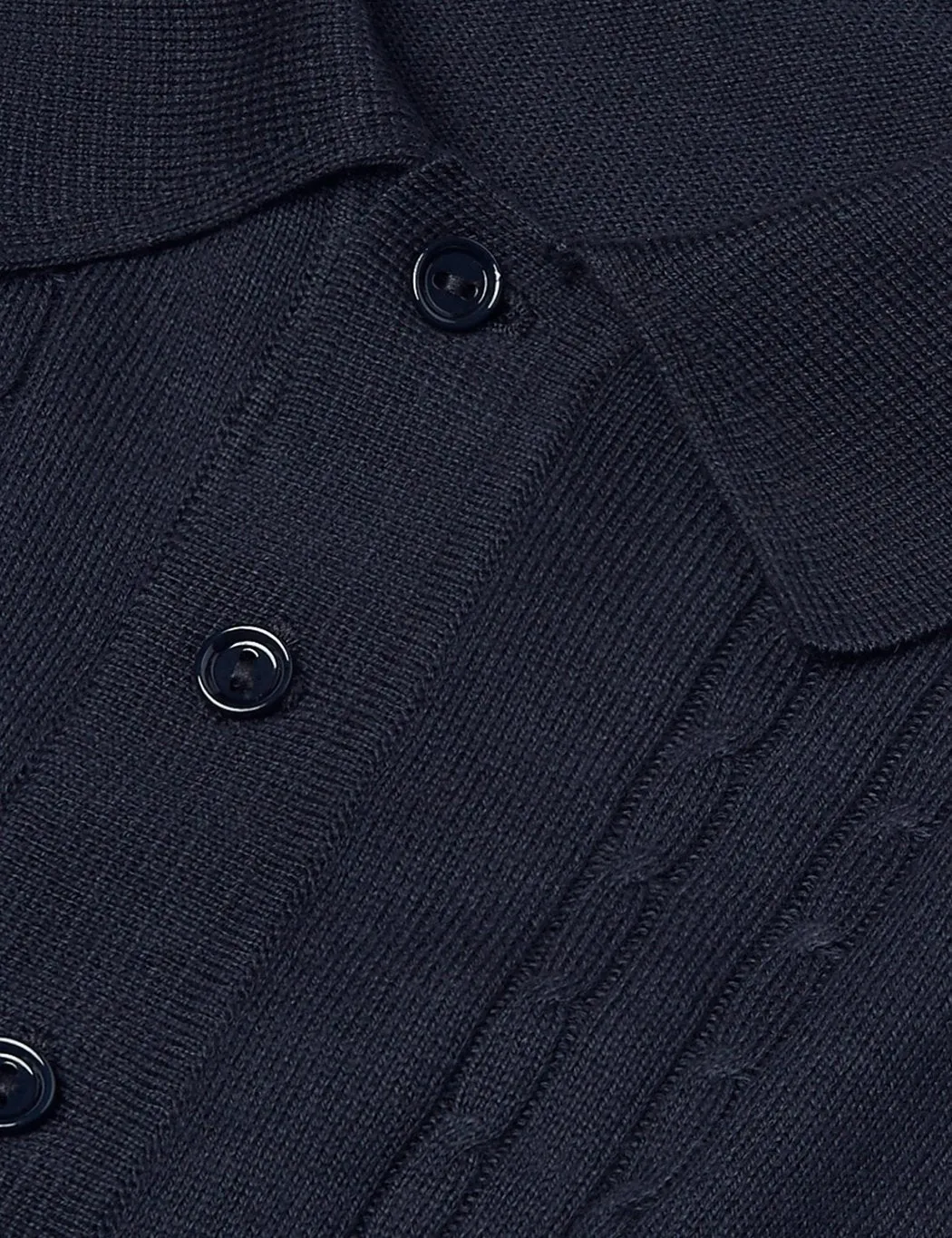 Fred Perry Cable Knit Shirt - Navy Blue