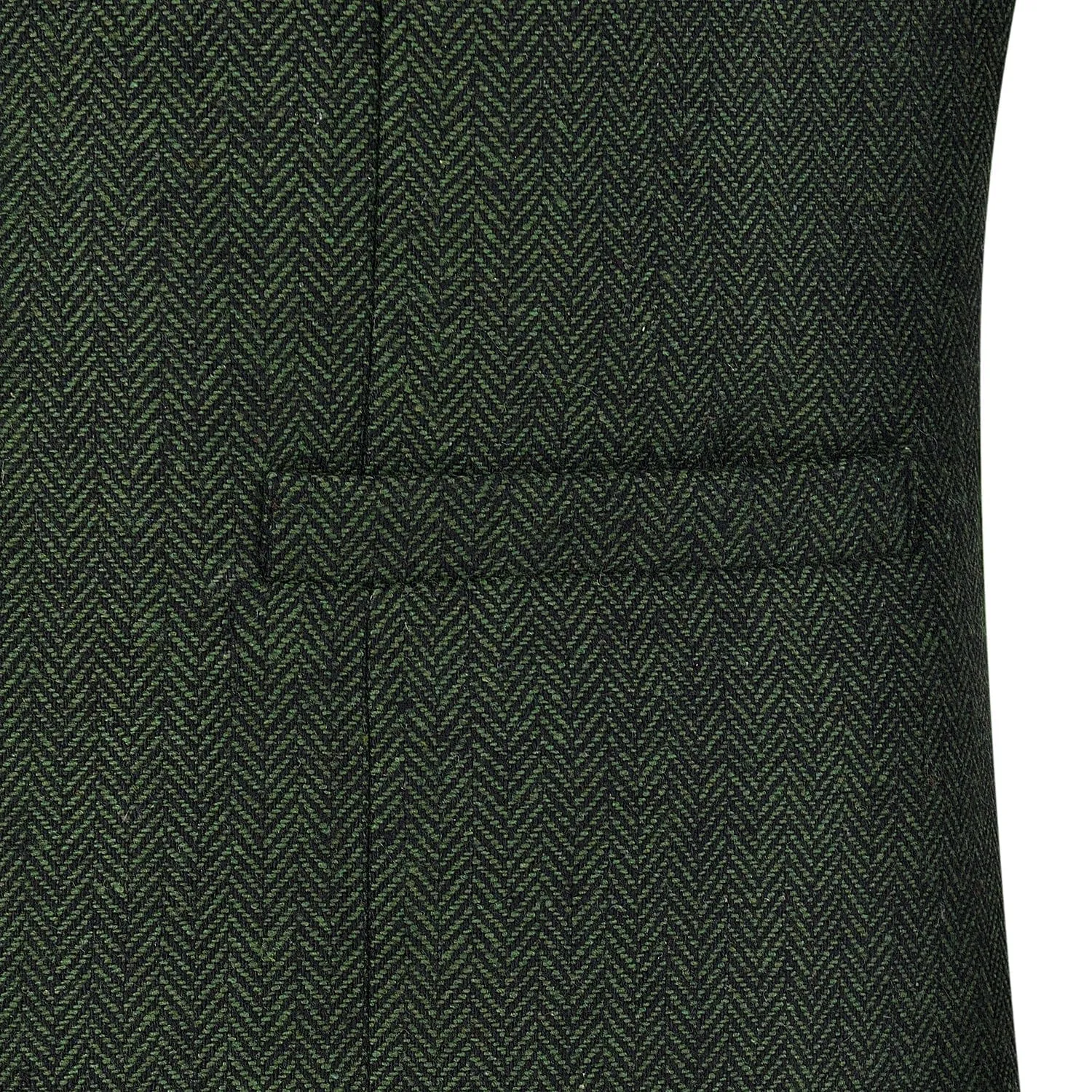 Green Herringbone V Neck Waistcoat