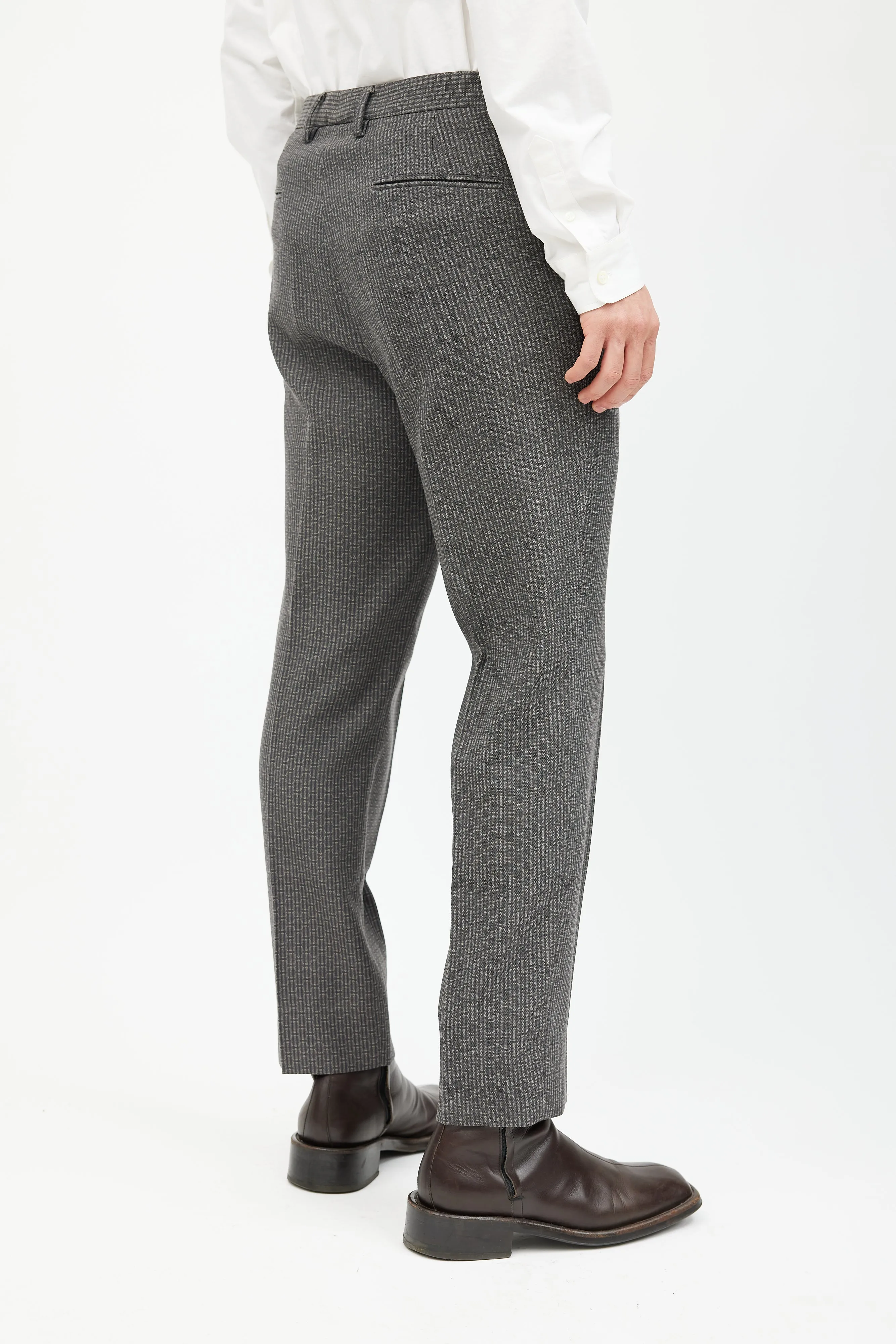 Grey Geometric Wool Suit