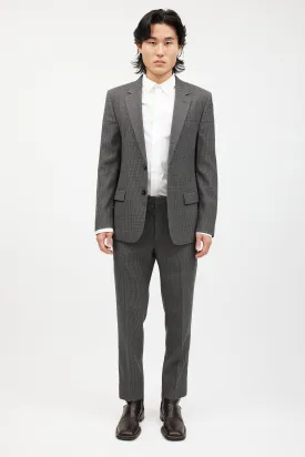 Grey Geometric Wool Suit