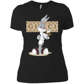 Gucci Rabbit Smoking Funny T-shirt Women Cotton T-Shirt