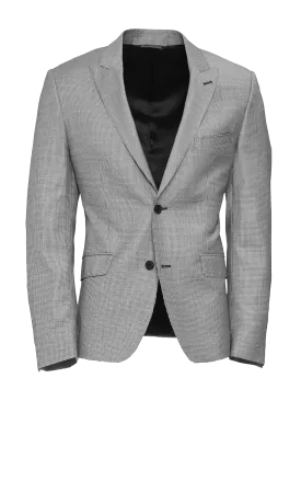 HOUNDSTOOTH FITTED 2-BUTTON SINGLE BREASTED WOOL SUIT JACK