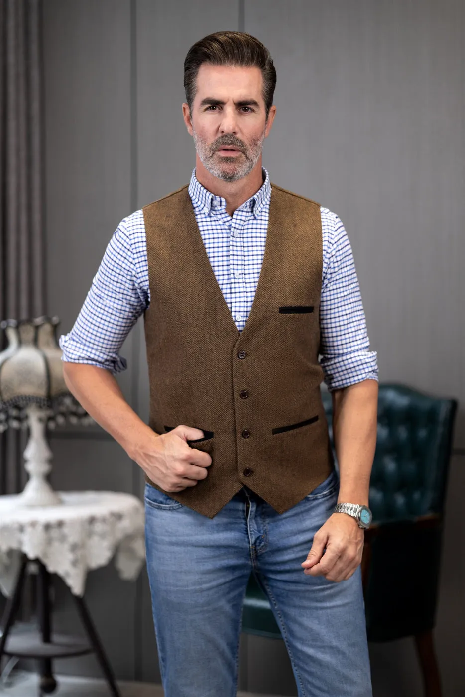 Leisure V Neck Vest For Men