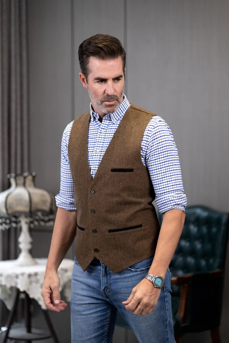 Leisure V Neck Vest For Men