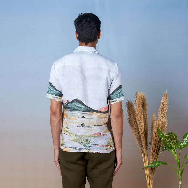 Linen Shirt for Men | Hand-Painted | Multicolour