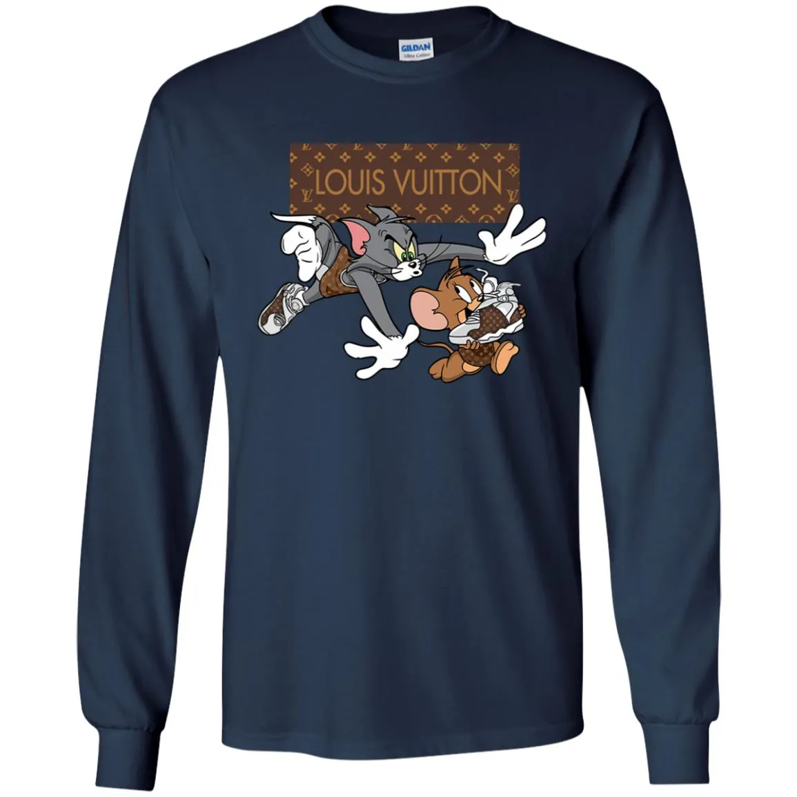 Louis Vuitton Cartoon Tom And Jerry T-shirt Men Long Sleeve Shirt