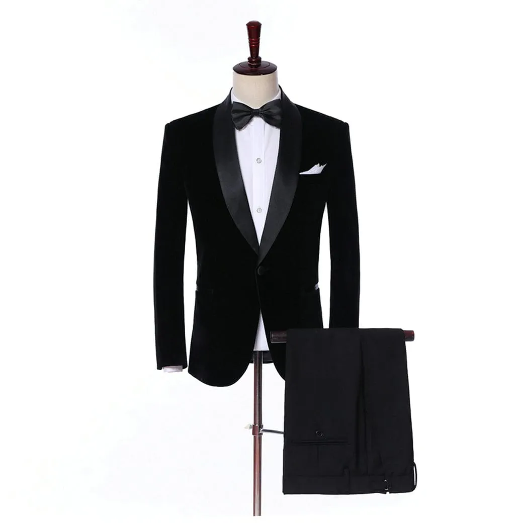 Mens 2 Piece Tuxedo Suits Slim Fit Casual Suit Blazer Wedding Prom