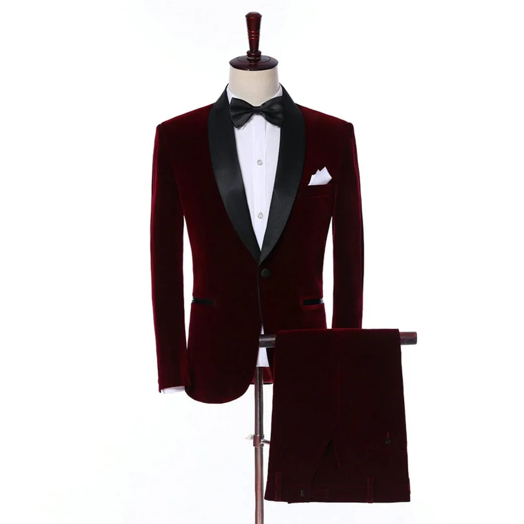 Mens 2 Piece Tuxedo Suits Slim Fit Casual Suit Blazer Wedding Prom