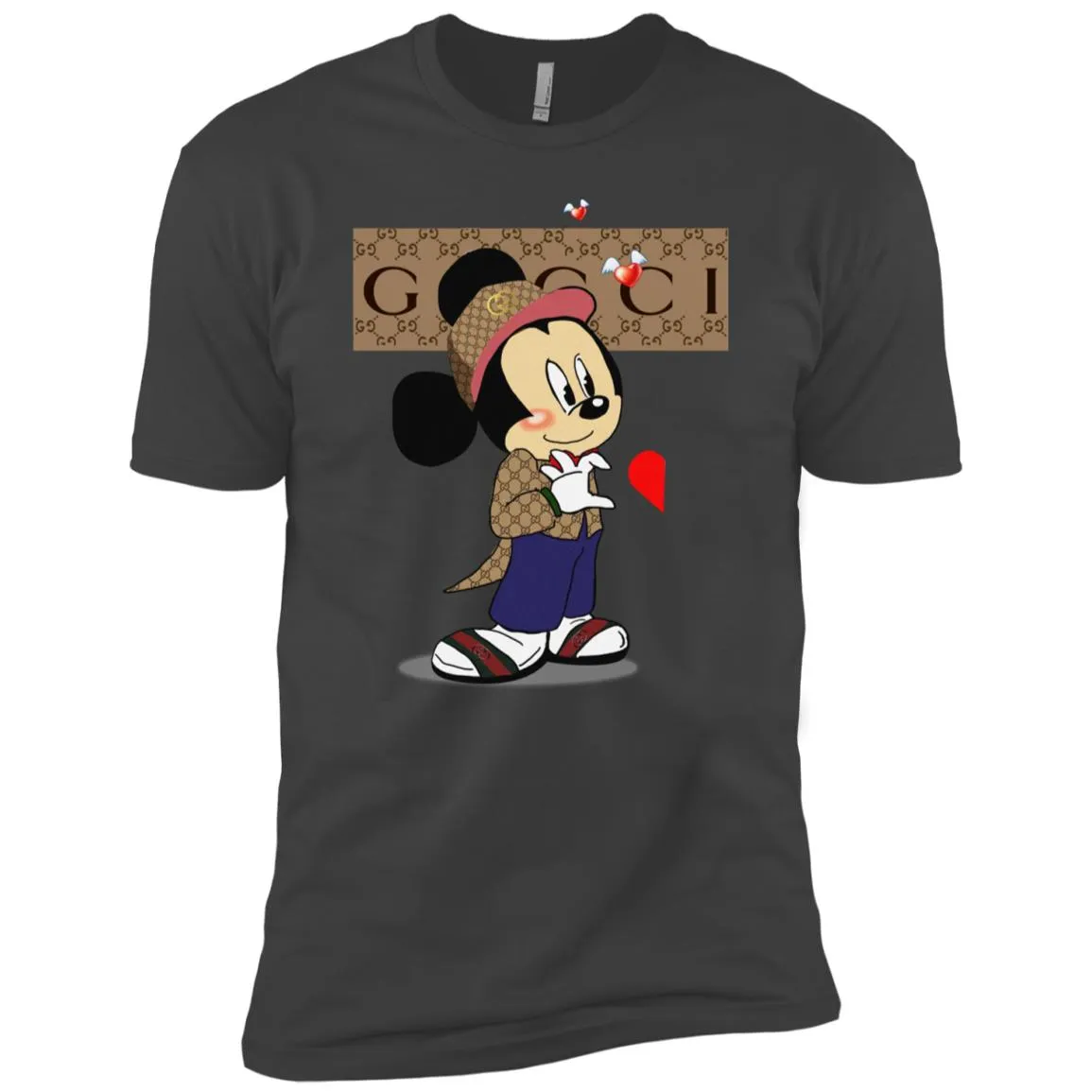 Mickey Mouse Love Couple T-shirt Valentine's Day T-shirt Men Short Sleeve T-Shirt