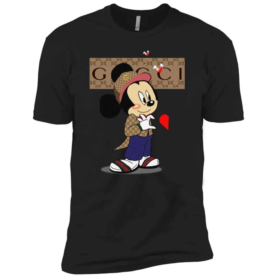 Mickey Mouse Love Couple T-shirt Valentine's Day T-shirt Men Short Sleeve T-Shirt