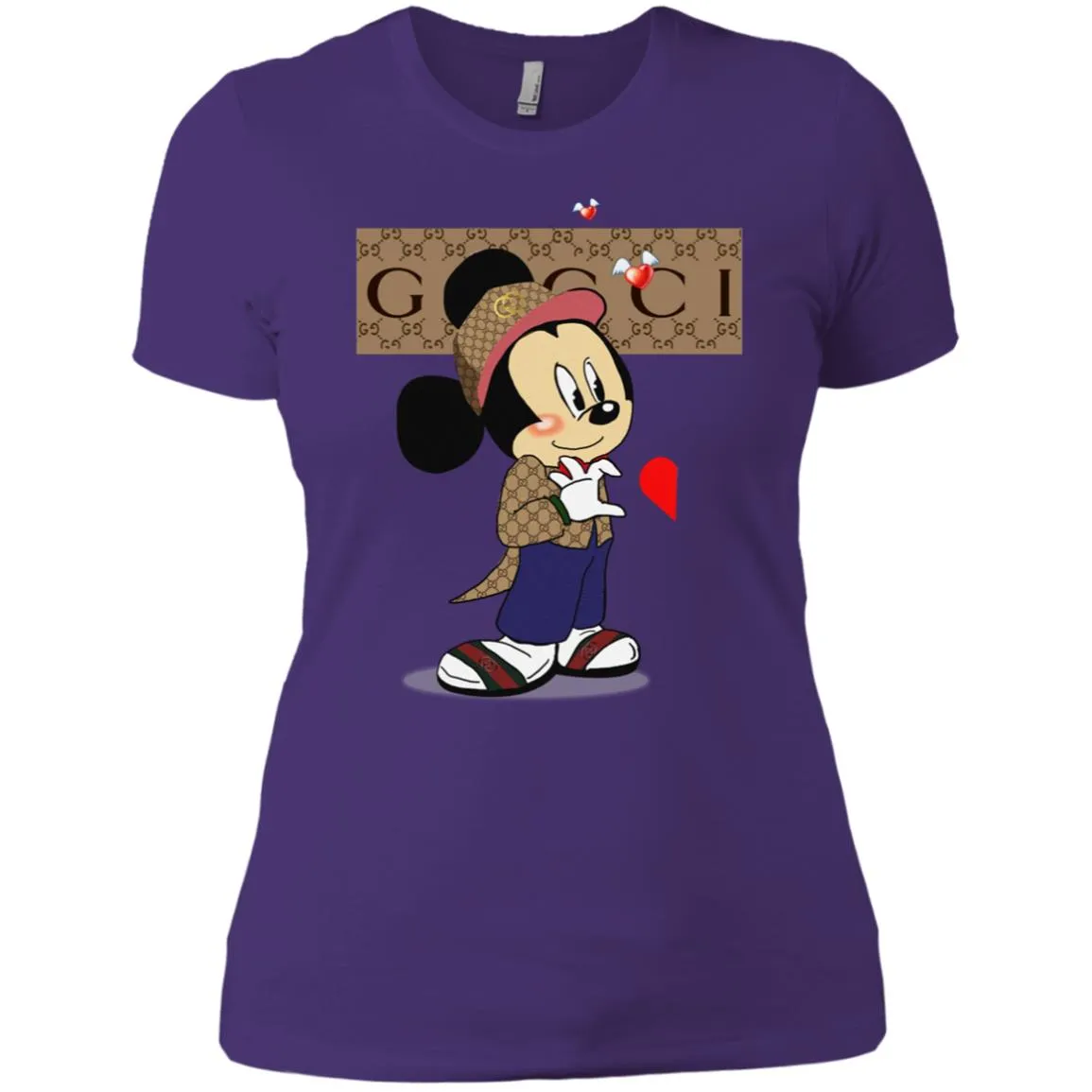 Mickey Mouse Love Couple T-shirt Valentine's Day T-shirt Women Cotton T-Shirt