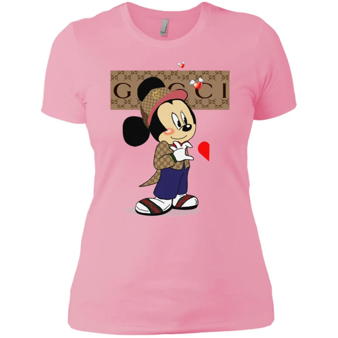 Mickey Mouse Love Couple T-shirt Valentine's Day T-shirt Women Cotton T-Shirt