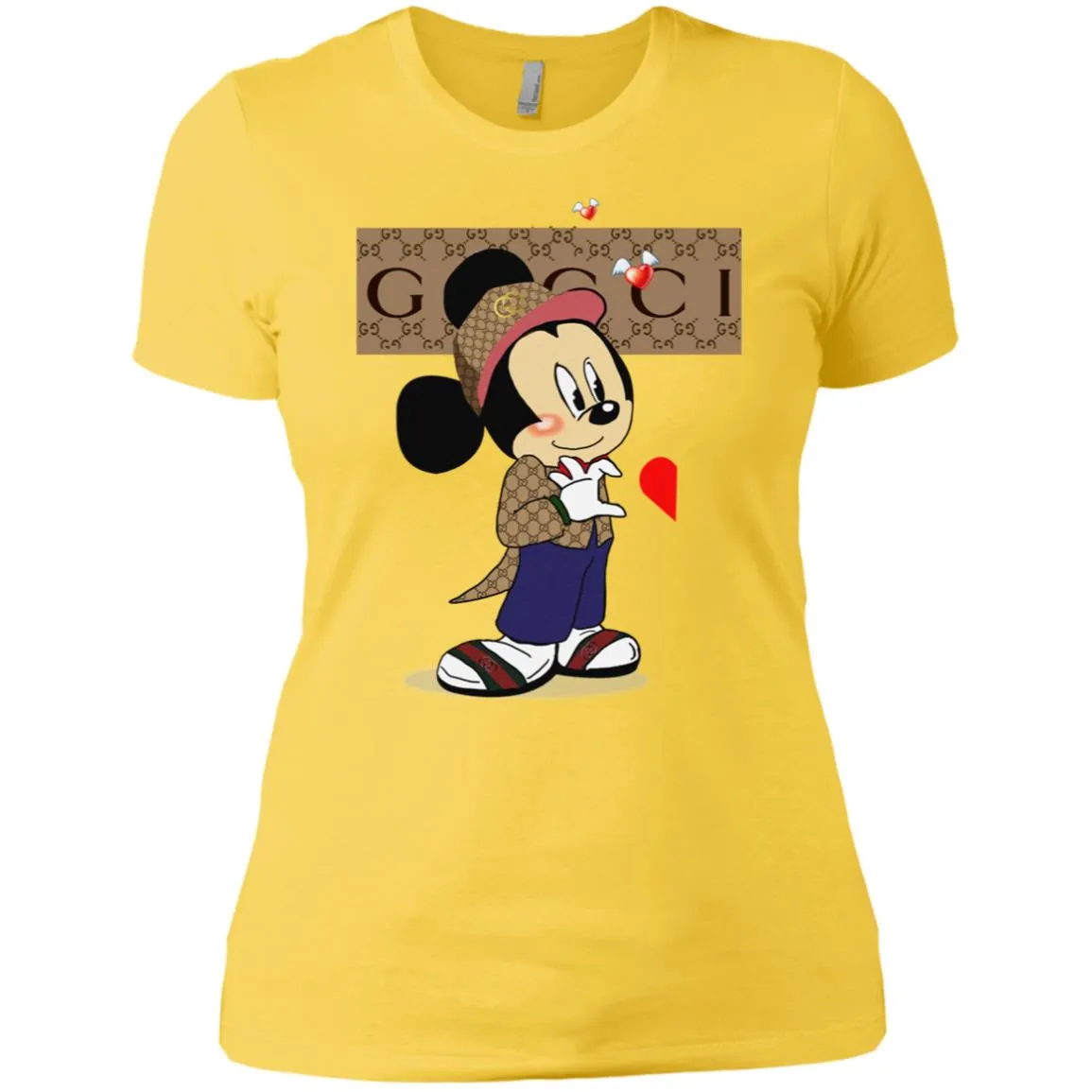 Mickey Mouse Love Couple T-shirt Valentine's Day T-shirt Women Cotton T-Shirt