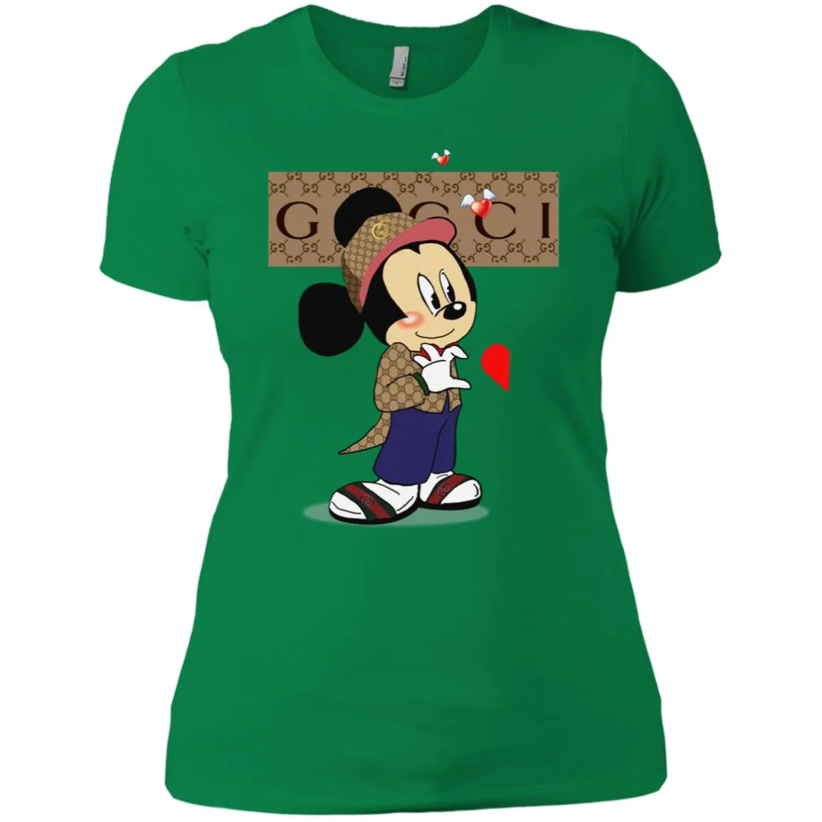 Mickey Mouse Love Couple T-shirt Valentine's Day T-shirt Women Cotton T-Shirt