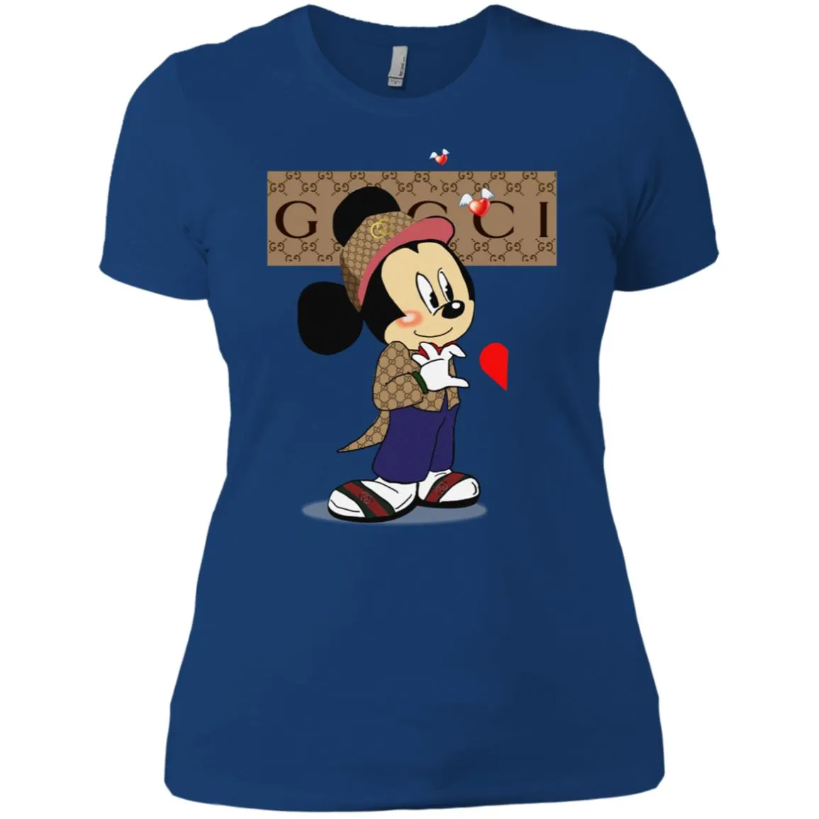 Mickey Mouse Love Couple T-shirt Valentine's Day T-shirt Women Cotton T-Shirt