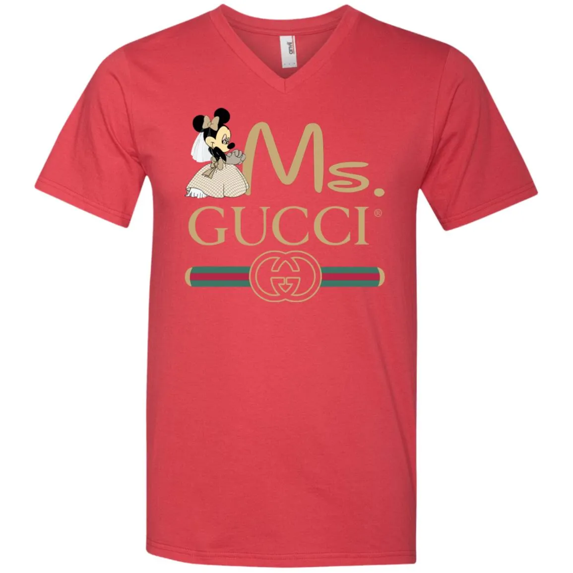 Ms Minnie Gucci Couple Disney Shirt Valentine's Day T-shirt Men V-Neck T-Shirt